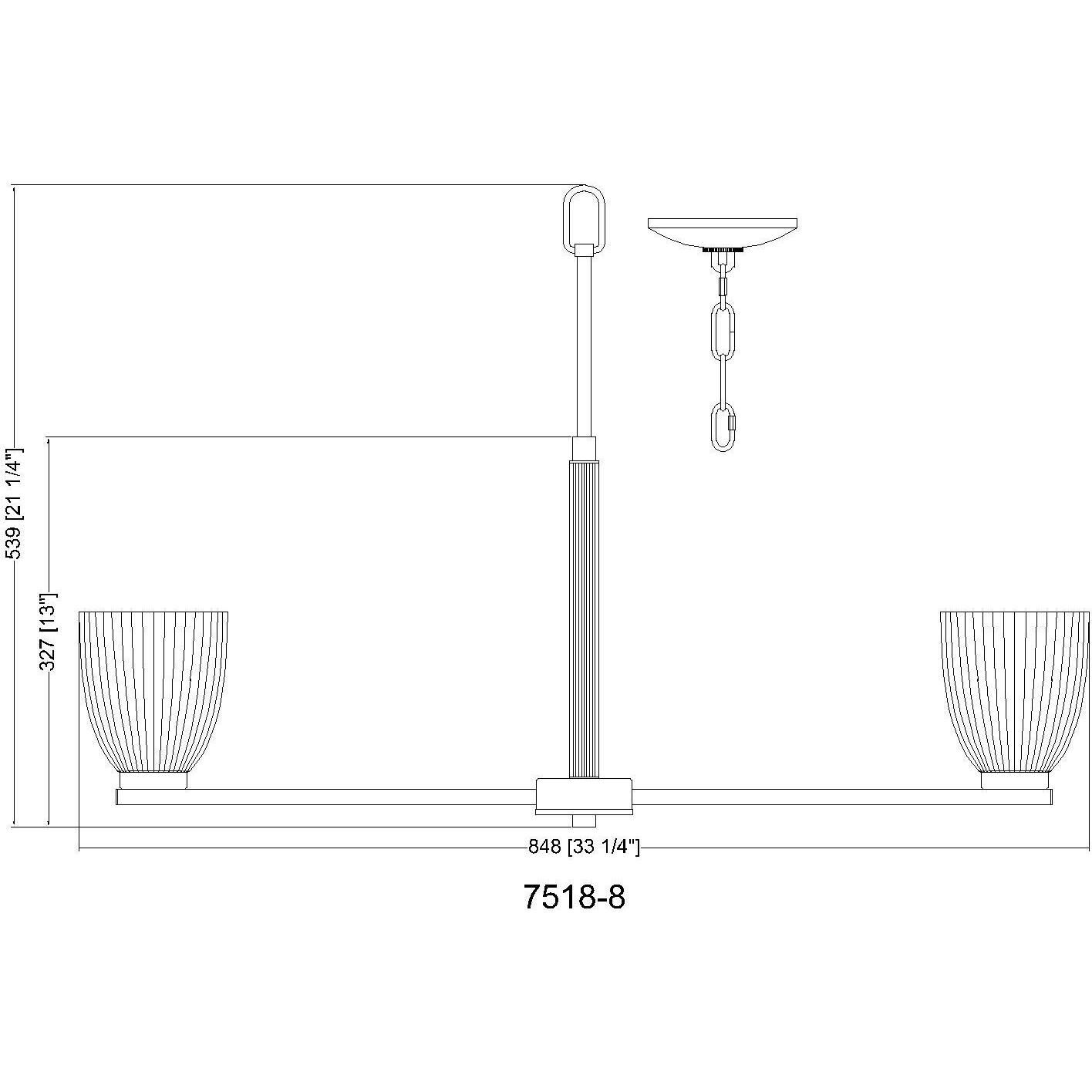 Naya 8 Light 33.25 inch Modern Gold Chandelier Ceiling Light