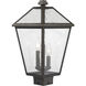Talbot 3 Light 18.5 inch Oil Rubbed Bronze Outdoor Post Mount Fixture in Seedy Glass