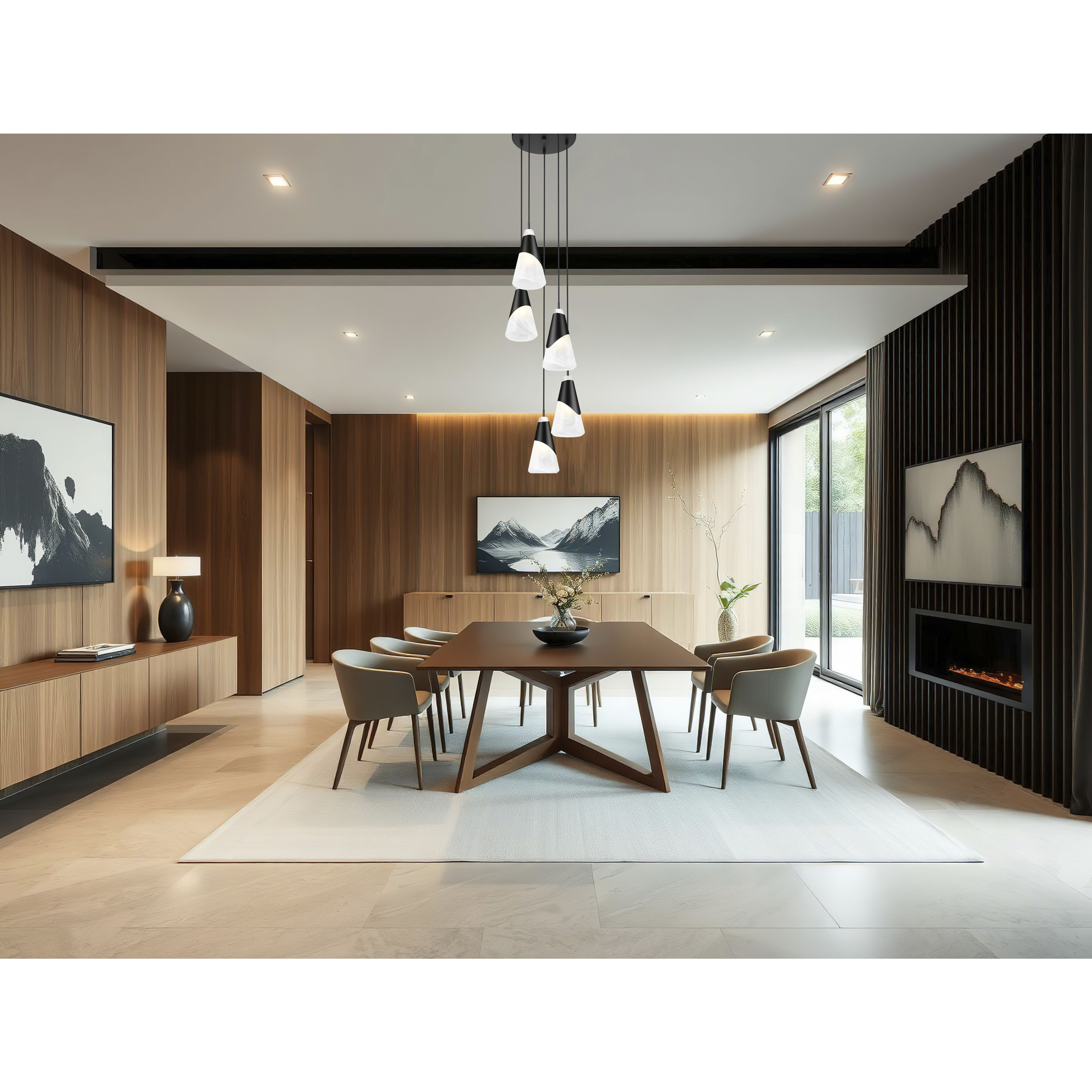 Aimie 5 Light 12 inch Matte Black Chandelier Ceiling Light