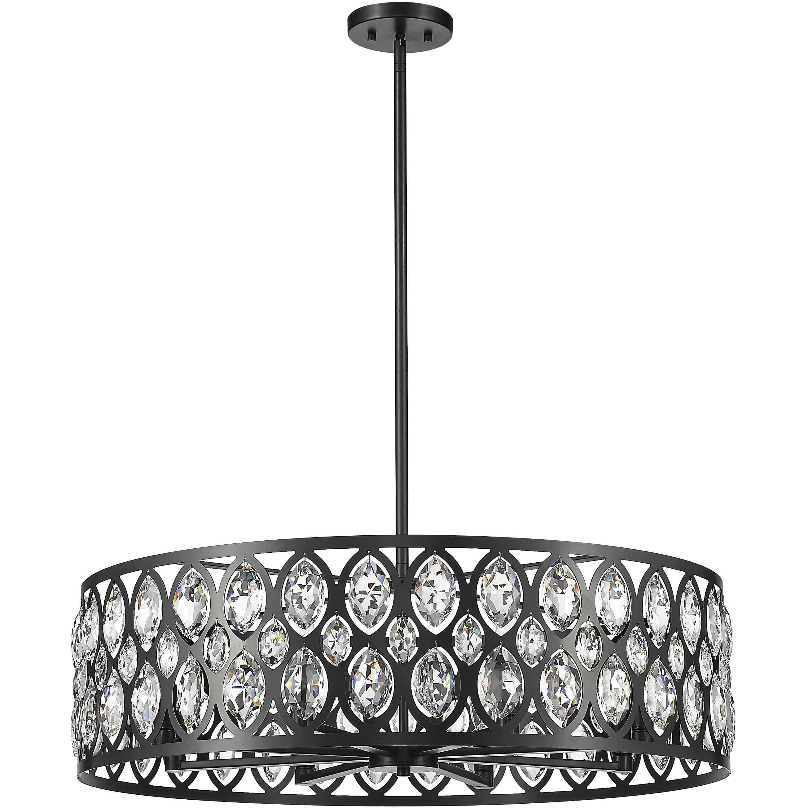 Dealey 8 Light 30.25 inch Matte Black Chandelier Ceiling Light