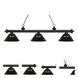 Riviera 3 Light 57.5 inch Matte Black Billiard Ceiling Light in Smoke Acrylic, 10.75