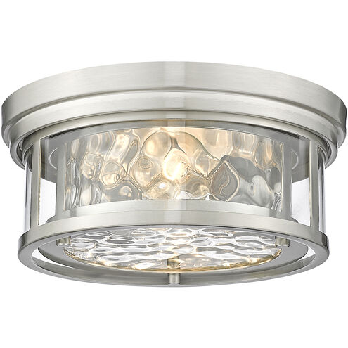 Clarion 2 Light 12 inch Brushed Nickel Flush Mount Ceiling Light
