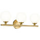 Neoma 3 Light 21.75 inch Modern Gold Vanity Wall Light