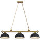 Cordon 3 Light 55.25 inch Heritage Brass Billiard Ceiling Light