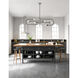 Neutra 7 Light 56 inch Matte Black and Polished Nickel Linear Chandelier Ceiling Light