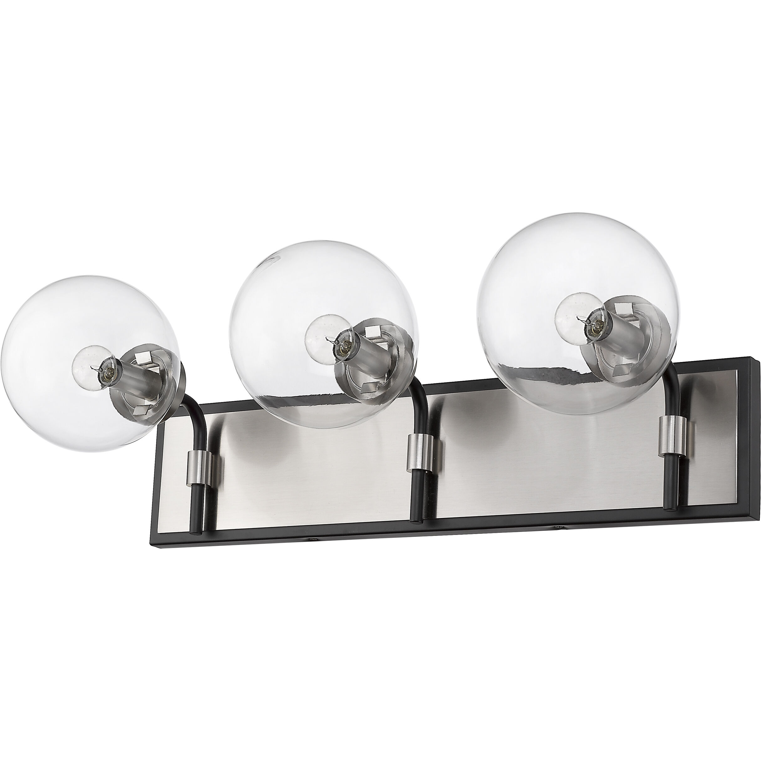 Parsons 3 Light 24 inch Matte Black and Brushed Nickel Vanity Wall Light