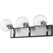 Parsons 3 Light 24 inch Matte Black and Brushed Nickel Vanity Wall Light
