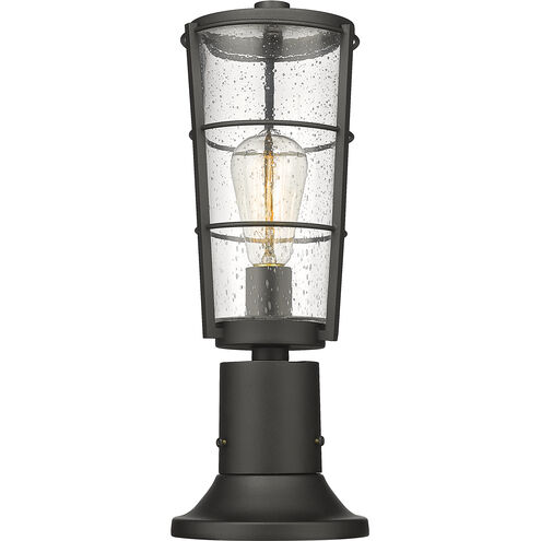 Helix 1 Light 18 inch Black Outdoor Pier Mounted Fixture
