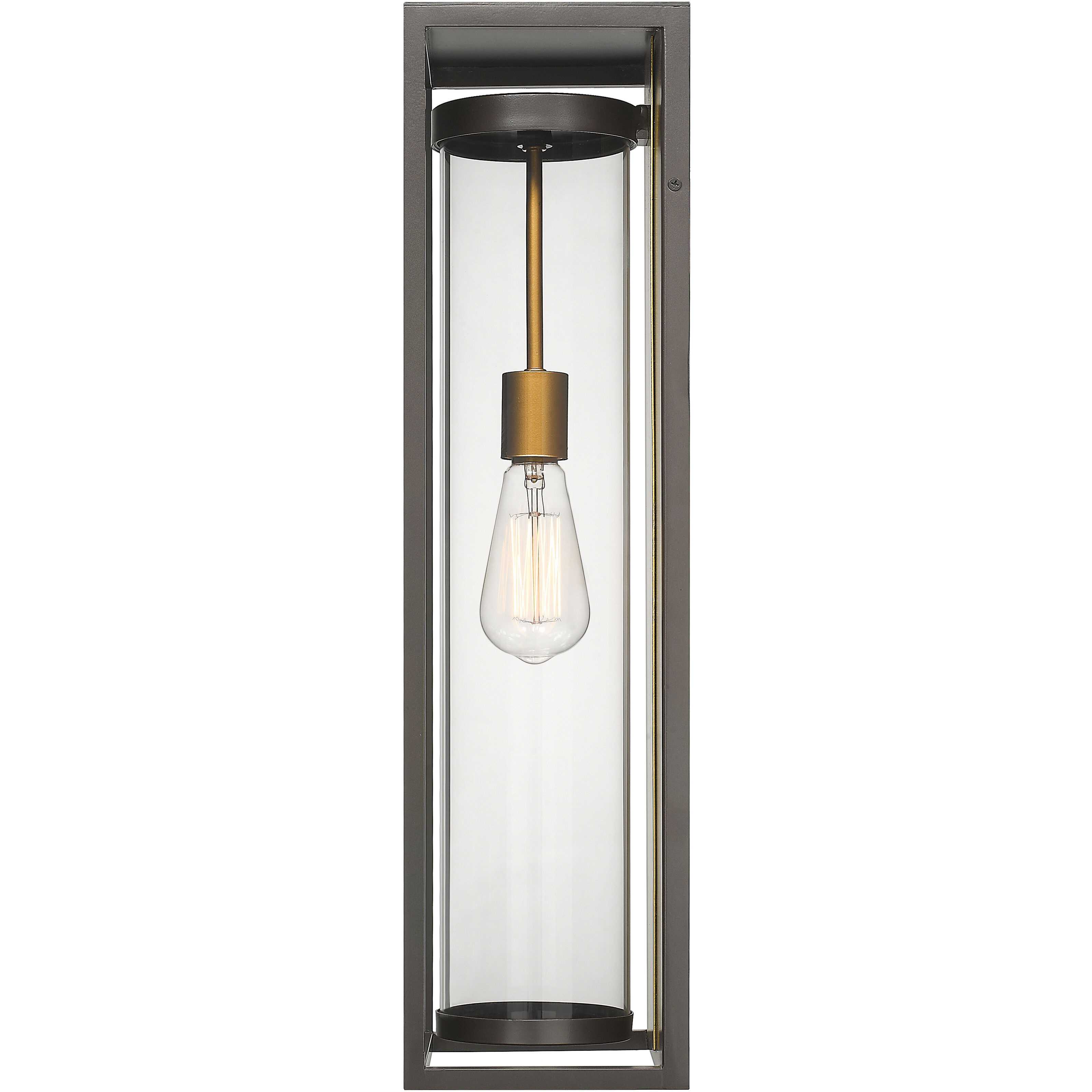 Dunbroch 1 Light 24.25 inch Deep Bronze and Outdoor Brass Outdoor Wall Light