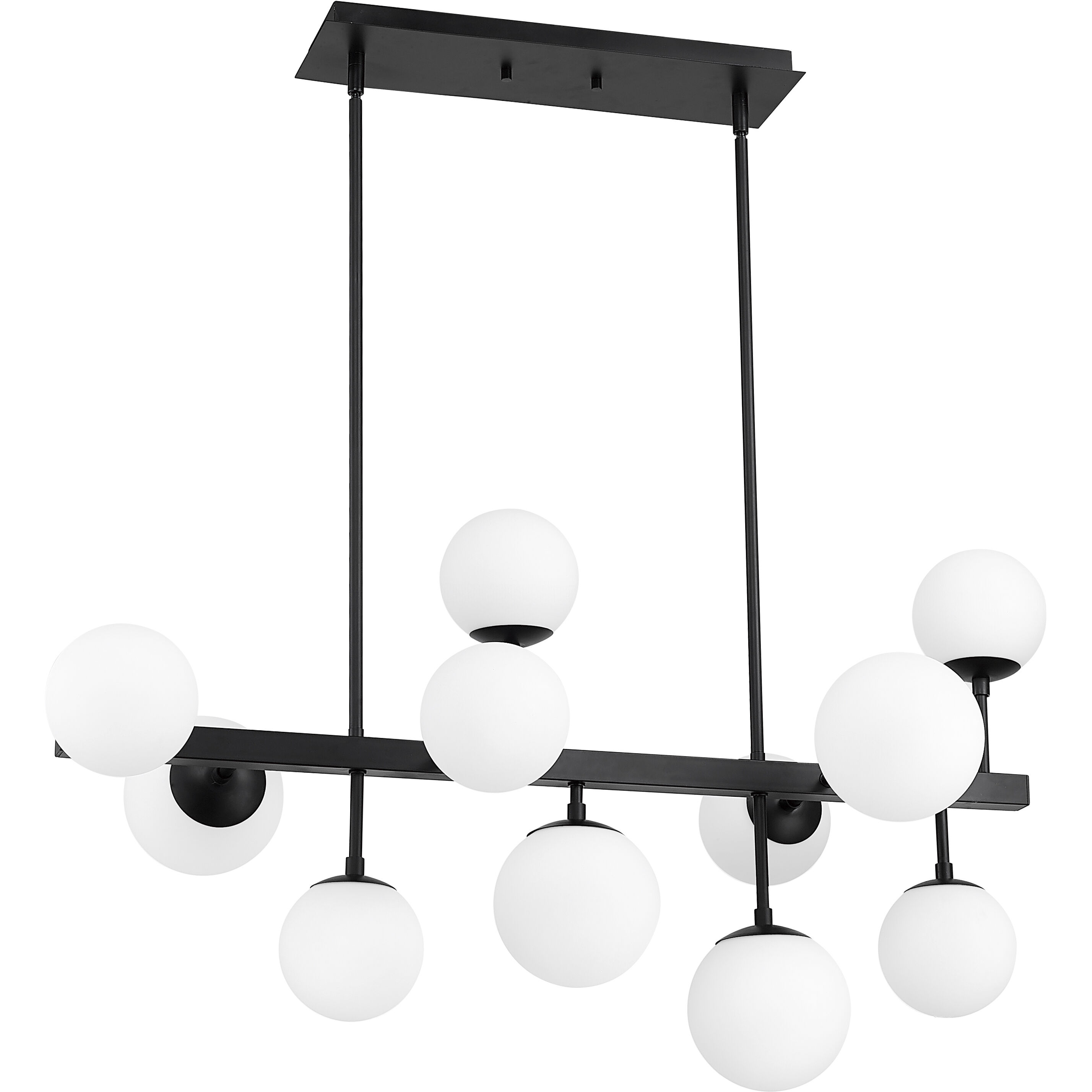 Midnetic 11 Light 38.25 inch Matte Black Linear Chandelier Ceiling Light