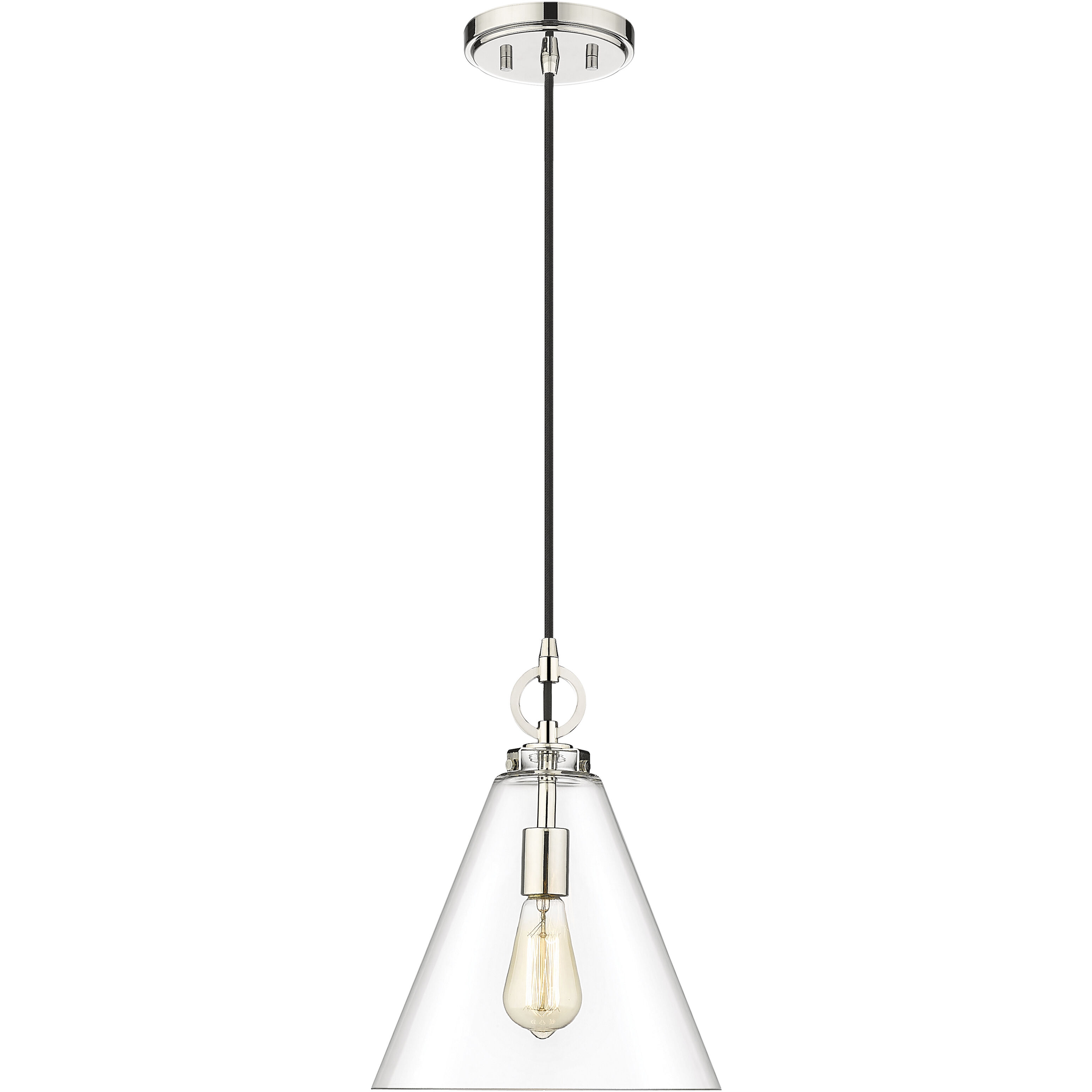 Harper 1 Light 11.5 inch Polished Nickel Pendant Ceiling Light