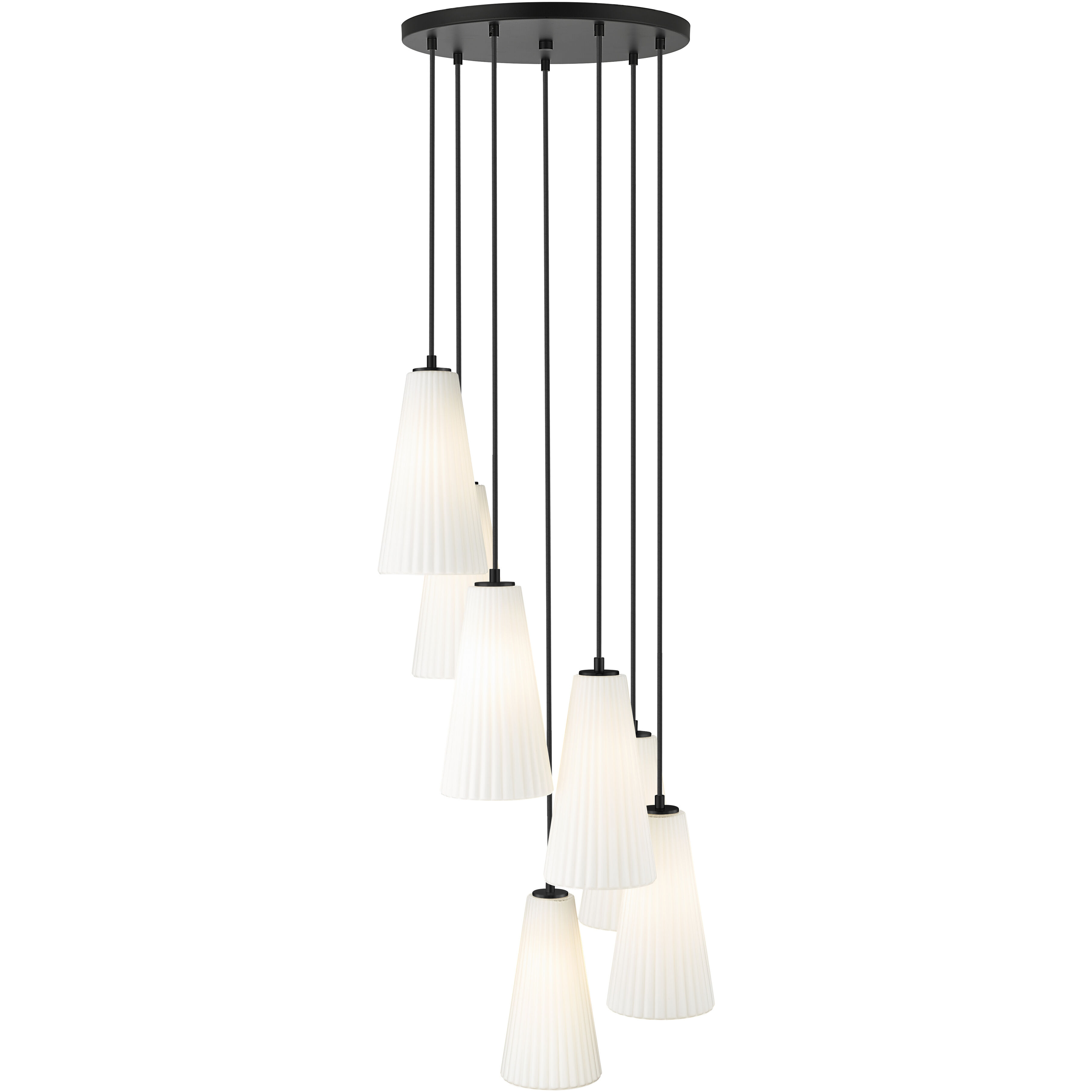 Farrell 7 Light 18 inch Matte Black Chandelier Ceiling Light