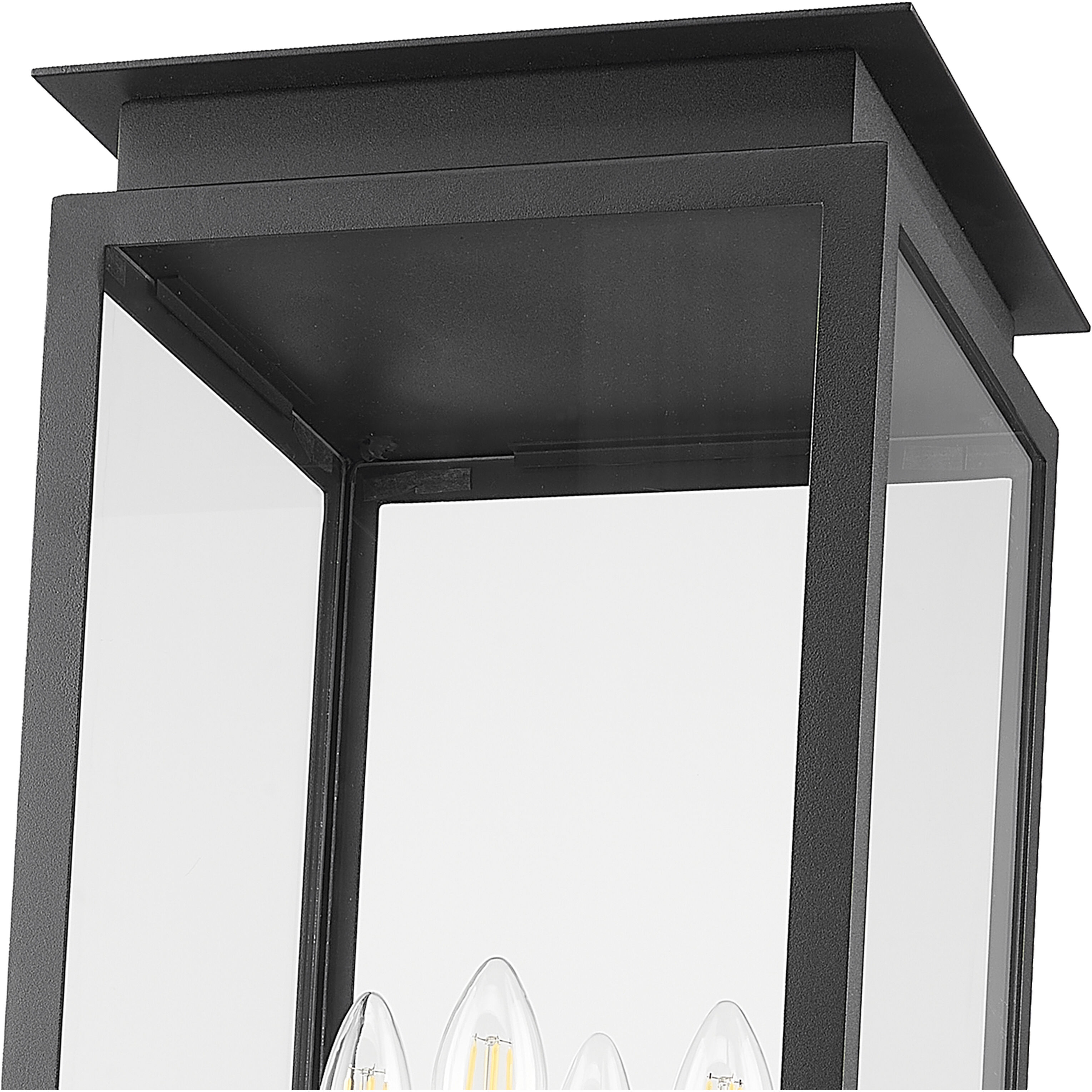 Nova 4 Light 26.75 inch Black Outdoor Post Mount Fixture in Clear Glass