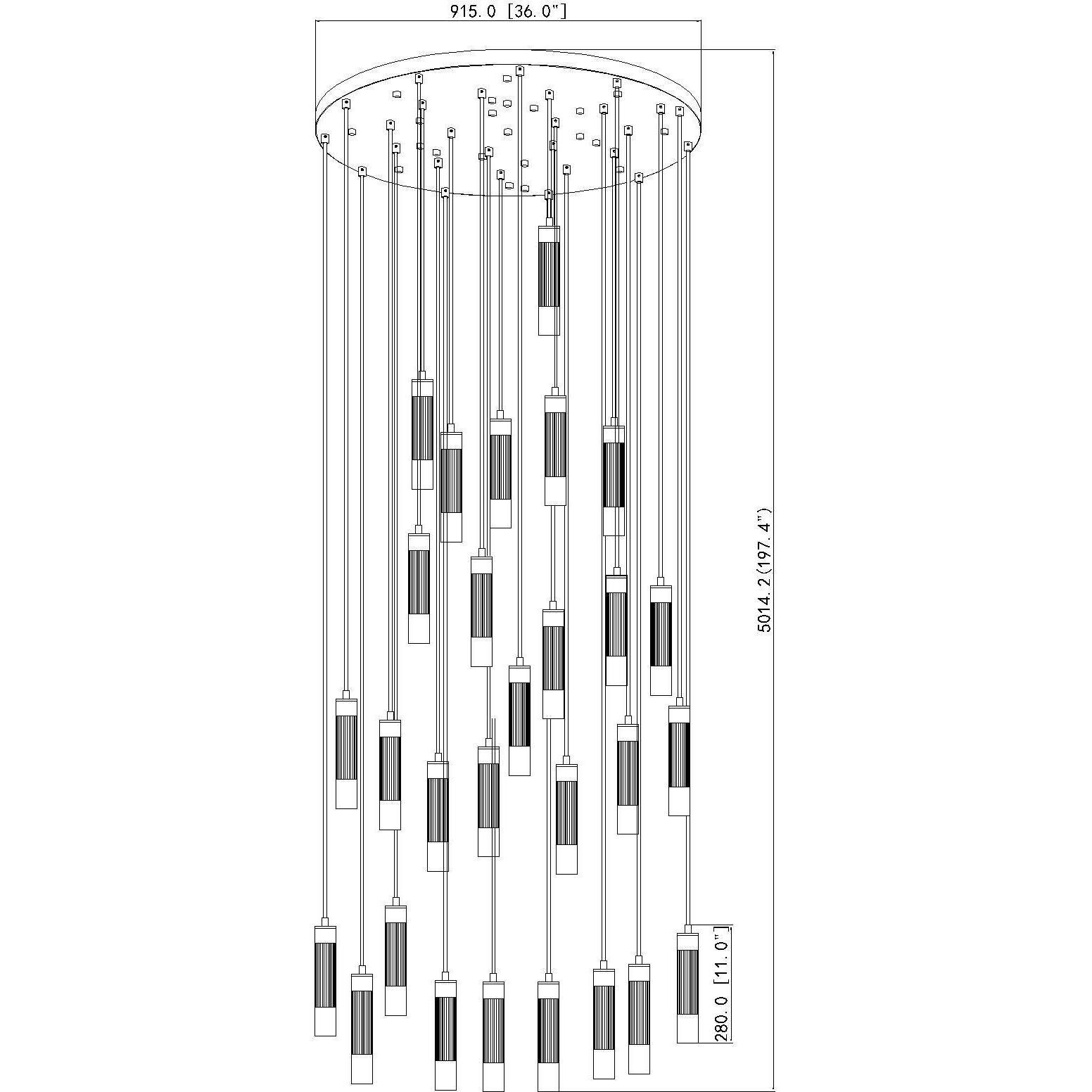 Stari 27 Light 36 inch Matte Black Chandelier Ceiling Light