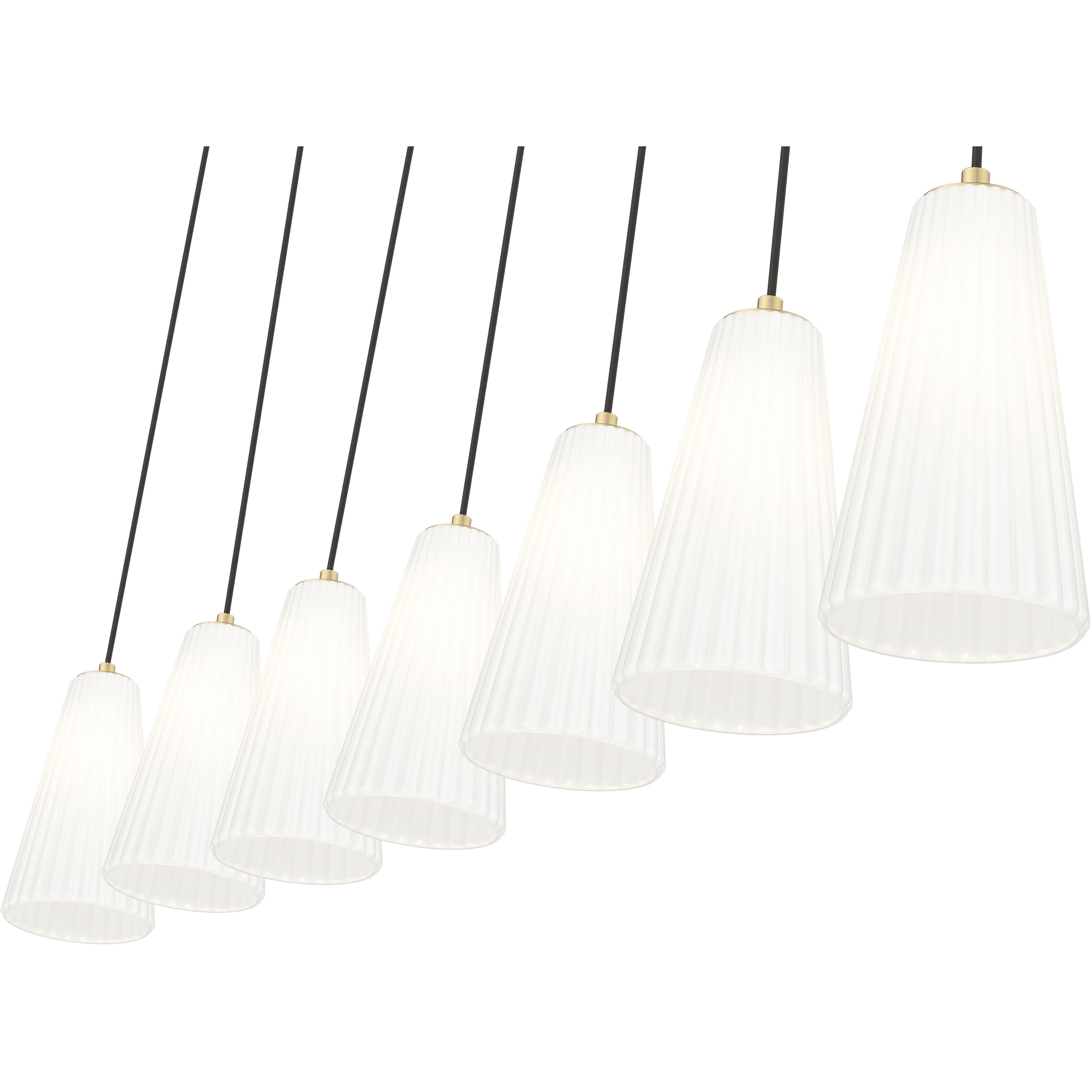 Farrell 7 Light 54 inch Modern Gold Linear Chandelier Ceiling Light