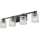 Jacqueline 4 Light 31.5 inch Matte Black Bathroom Vanity Wall Light