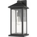 Portland 1 Light 18 inch Black Outdoor Wall Light in Clear Beveled Glass
