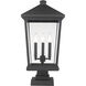 Beacon 3 Light 24.75 inch Black Outdoor Pier Mounted Fixture
