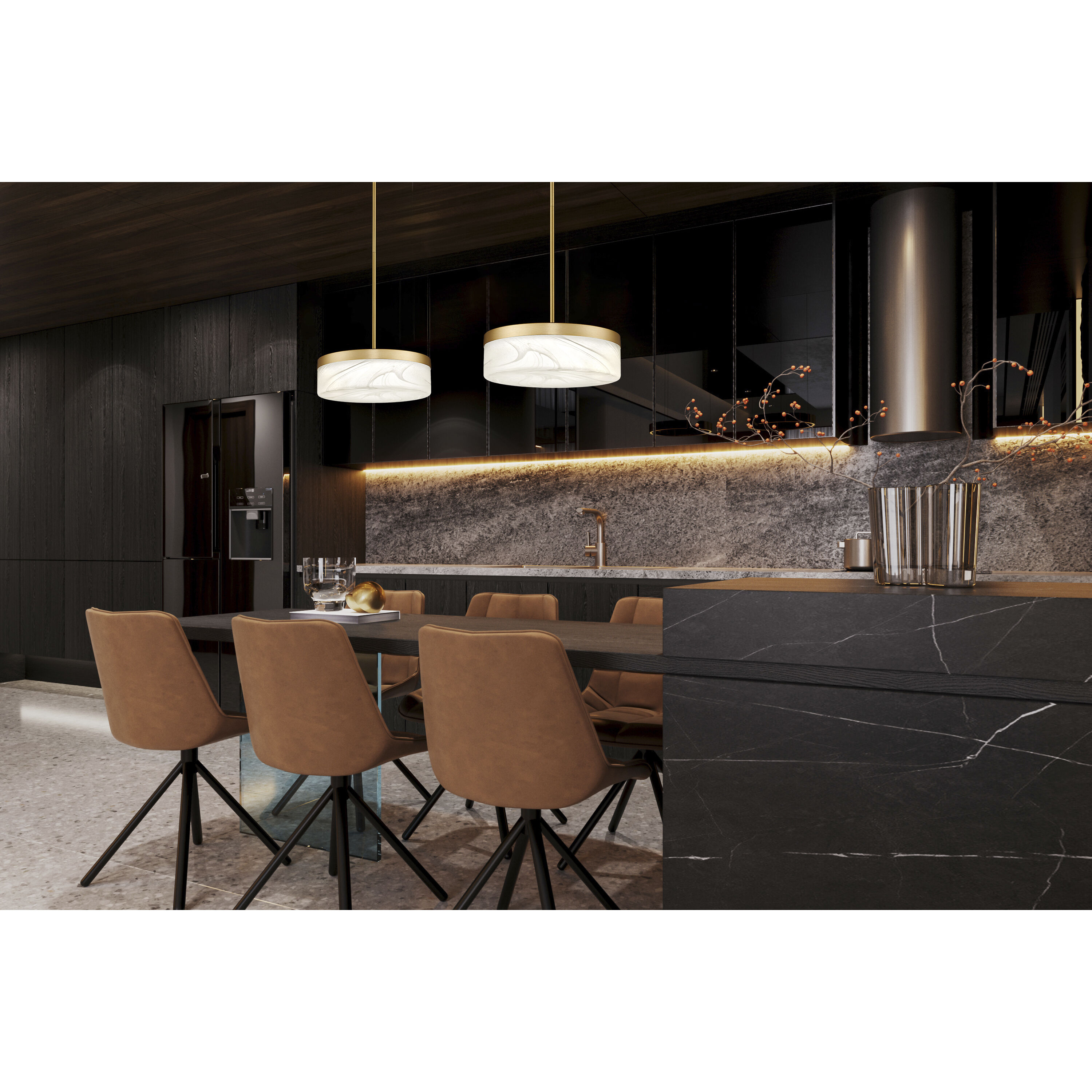 Renaud Pendant Ceiling Light in Modern Gold