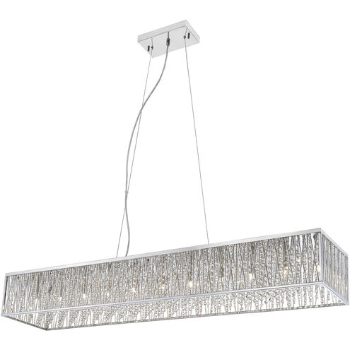 Terra 11 Light 56.5 inch Chrome Billiard Light Ceiling Light
