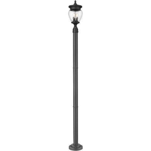 Davina 3 Light 94 inch Black Outdoor Post Mounted Fixture in G9