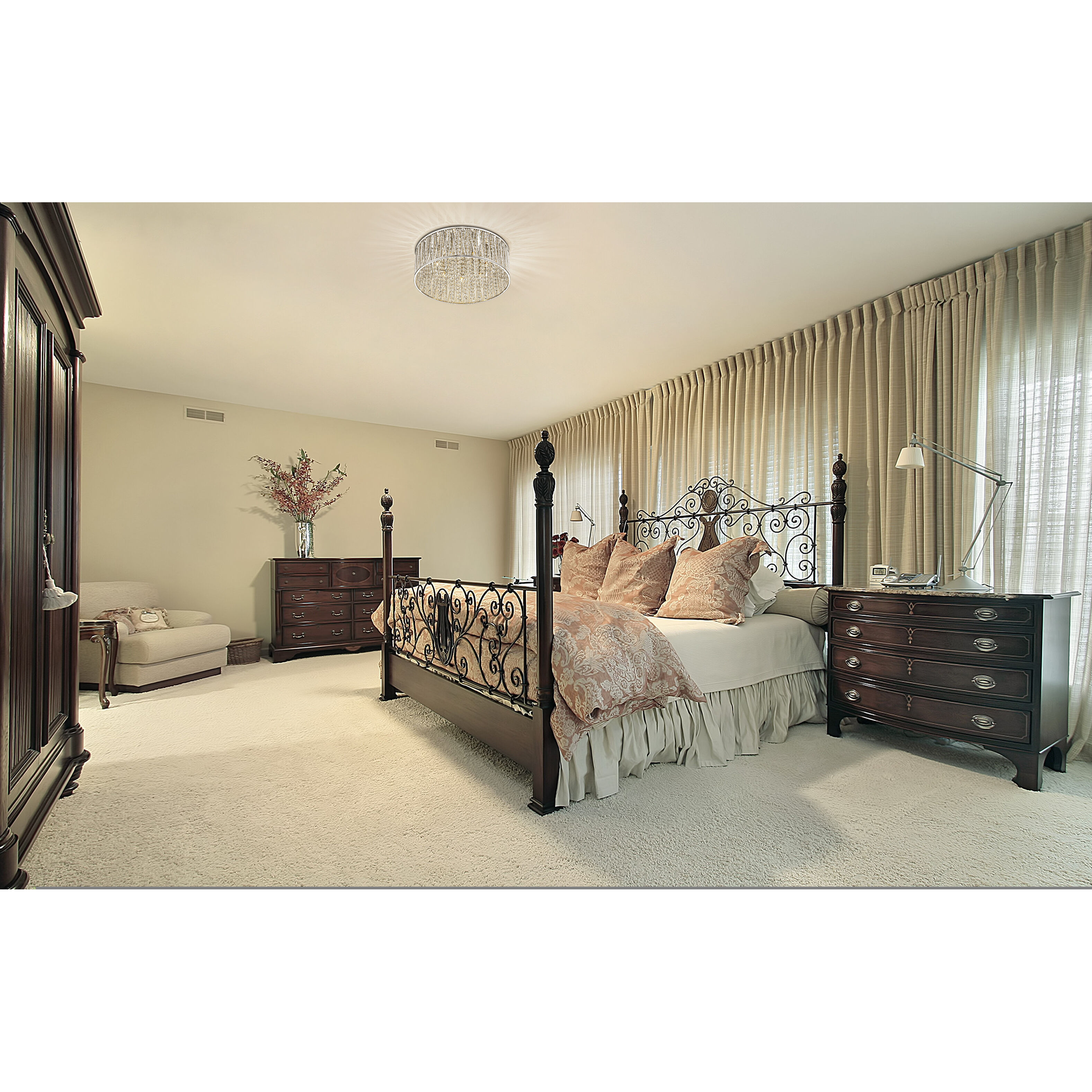 Terra 7 Light 19 inch Chrome Flush Mount Ceiling Light in 8.5