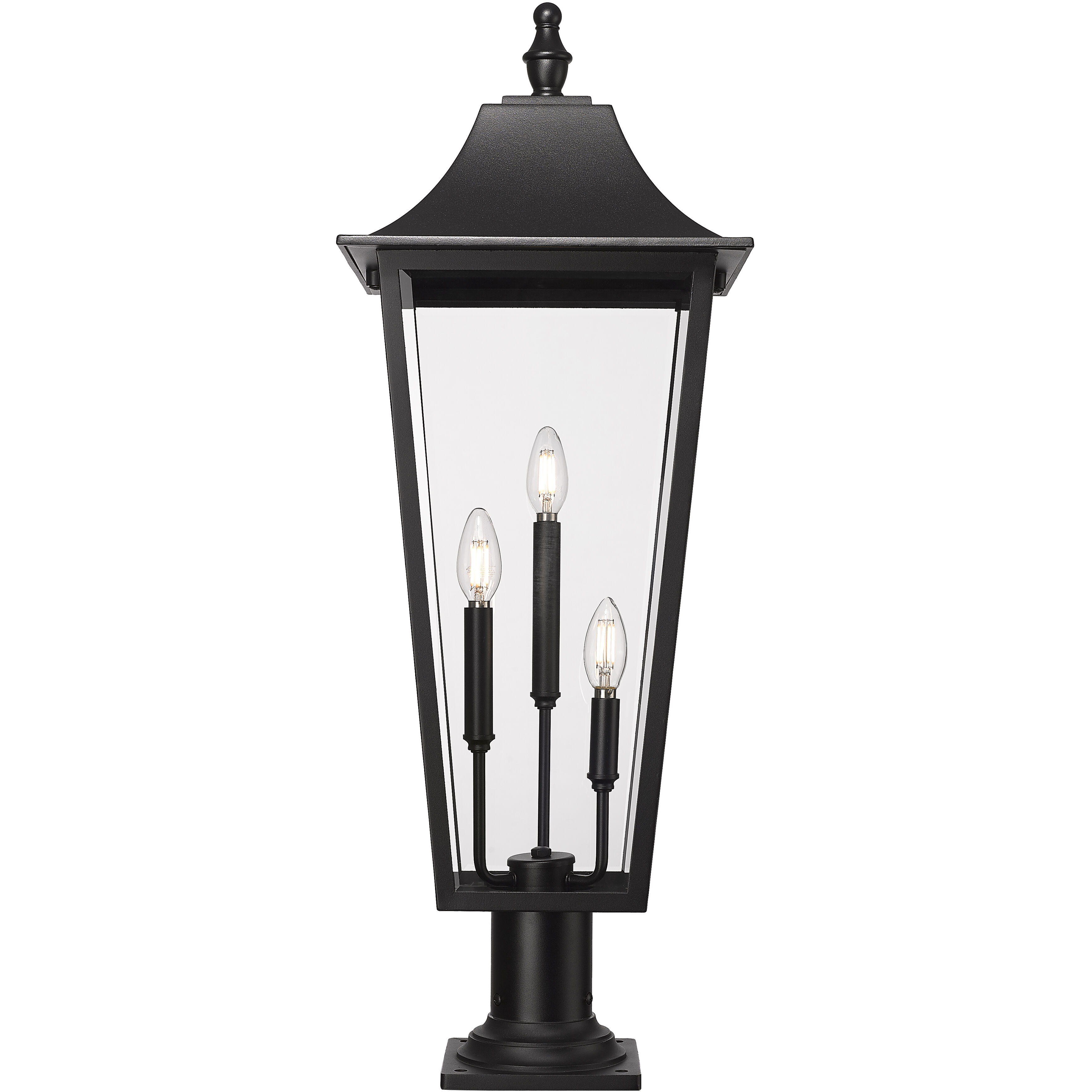 Gannon 3 Light 33.5 inch Black Outdoor Pier Mounted Fixture in G9