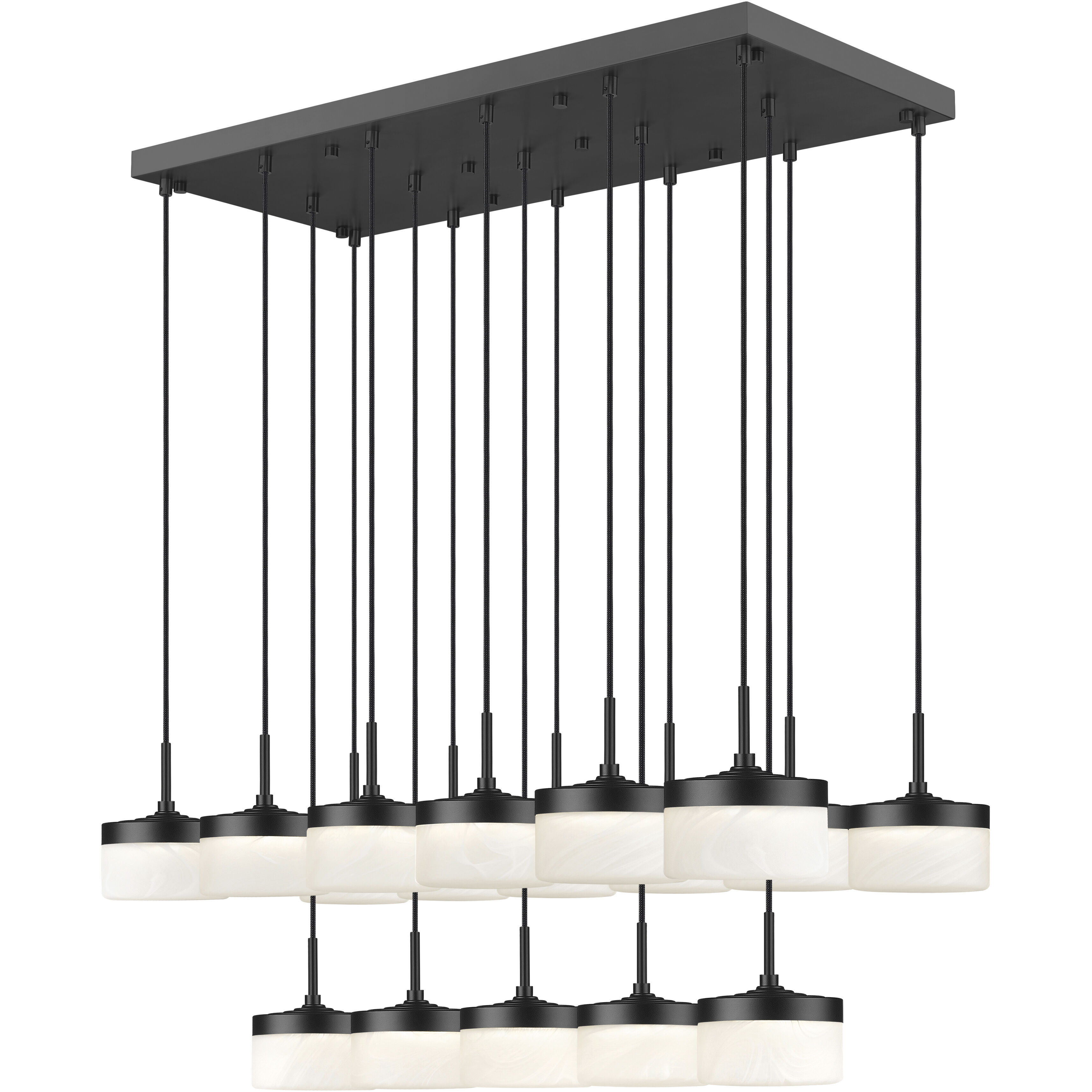 Renaud LED 46.75 inch Matte Black Linear Chandelier Ceiling Light