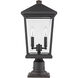 Beacon 2 Light 21.5 inch Oil Rubbed Bronze Outdoor Pier Mounted Fixture in 8.25