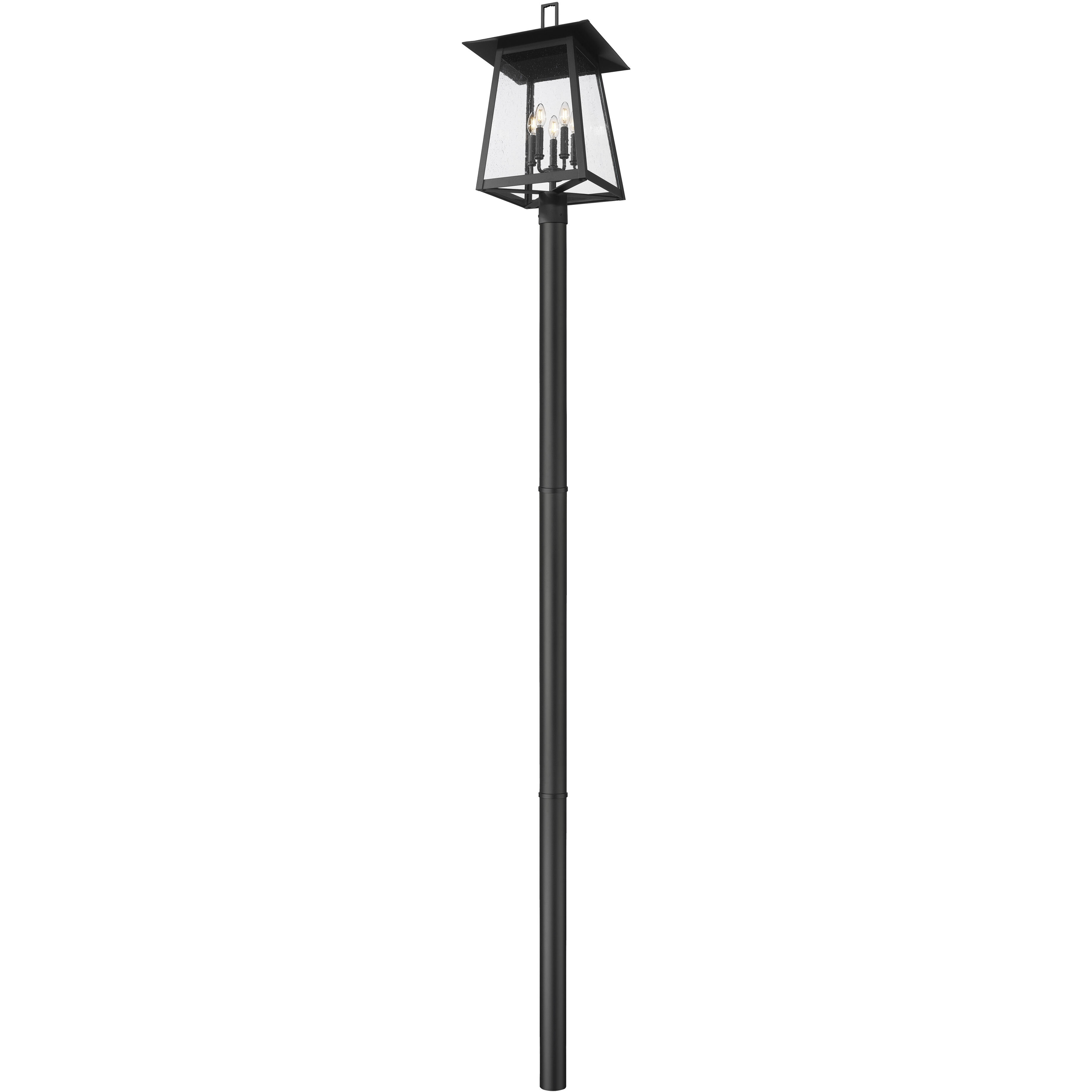 Rainer 5 Light 121.5 inch Black Outdoor Post Mounted Fixture in G9