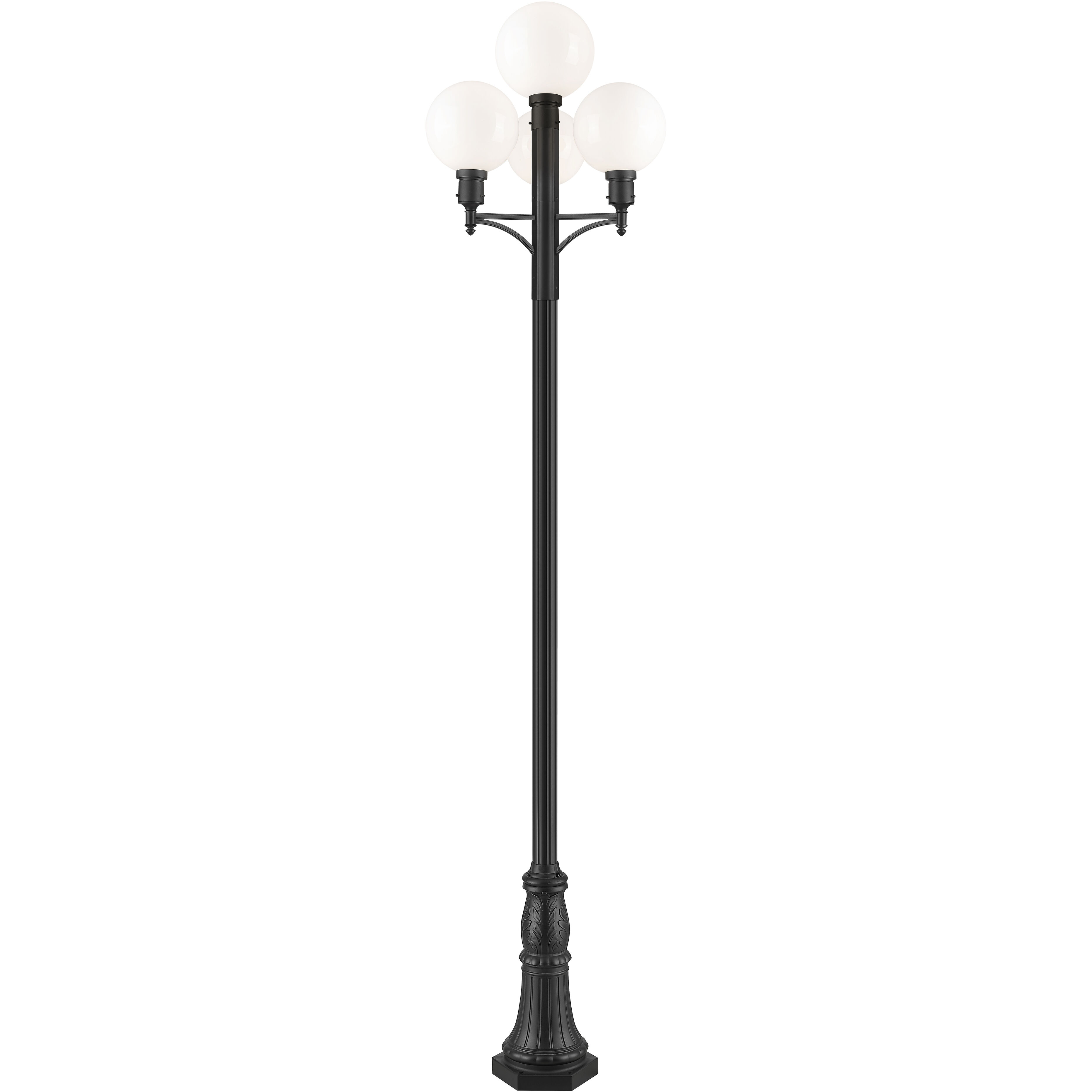 Laurent 4 Light 133.75 inch Black Outdoor Post Mounted Fixture