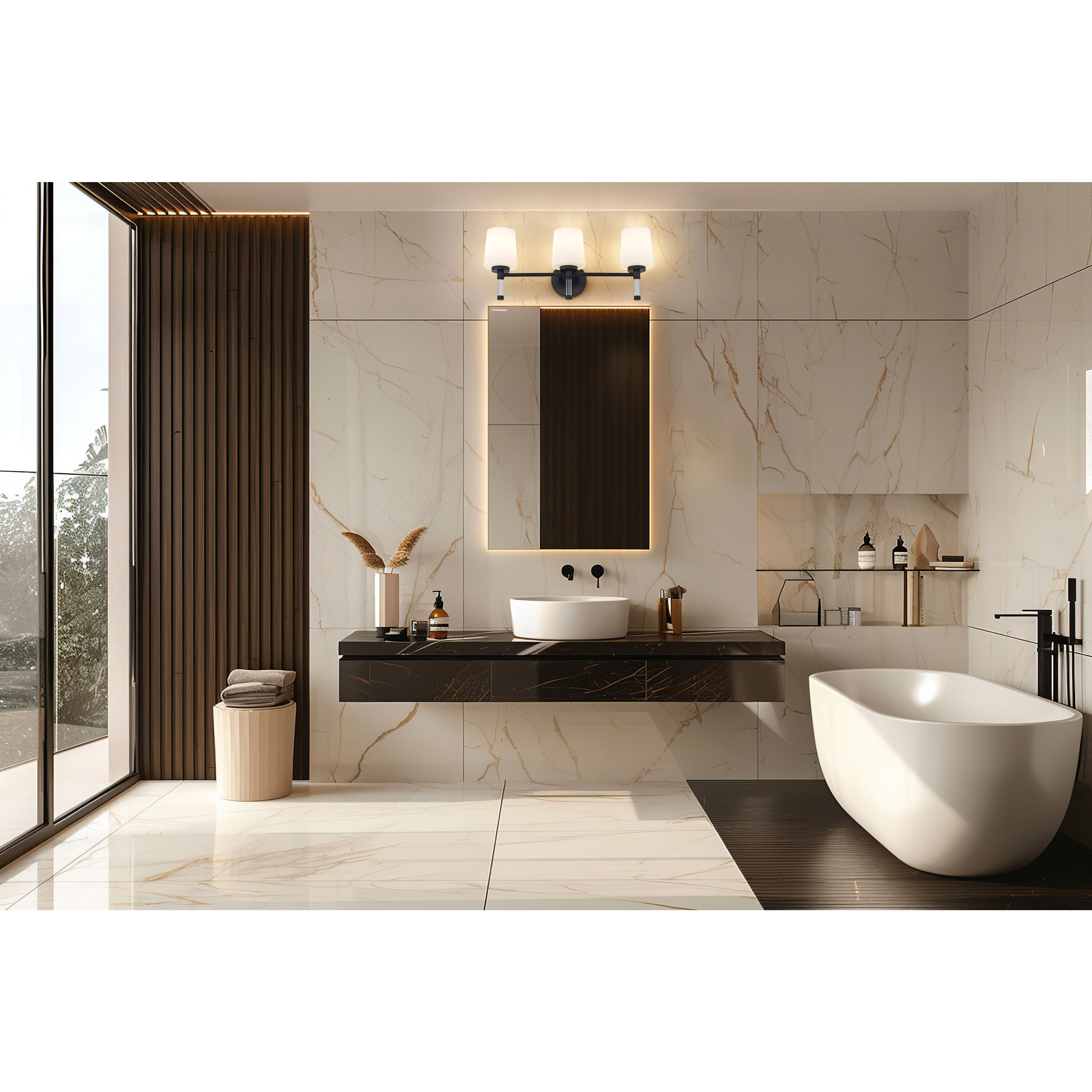 Henri Vanity Wall Light in Matte Black