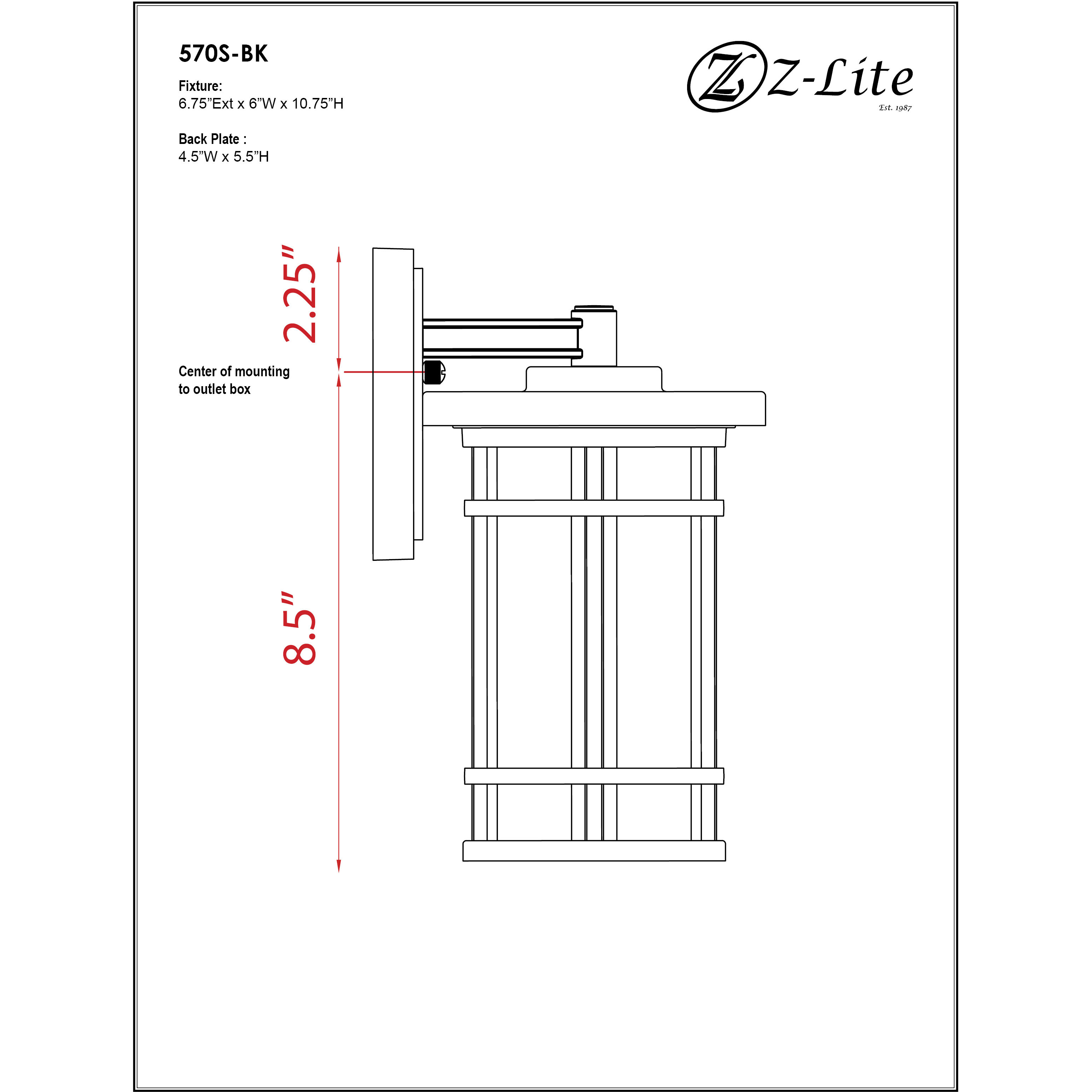 Jordan 1 Light 10.75 inch Black Outdoor Wall Light