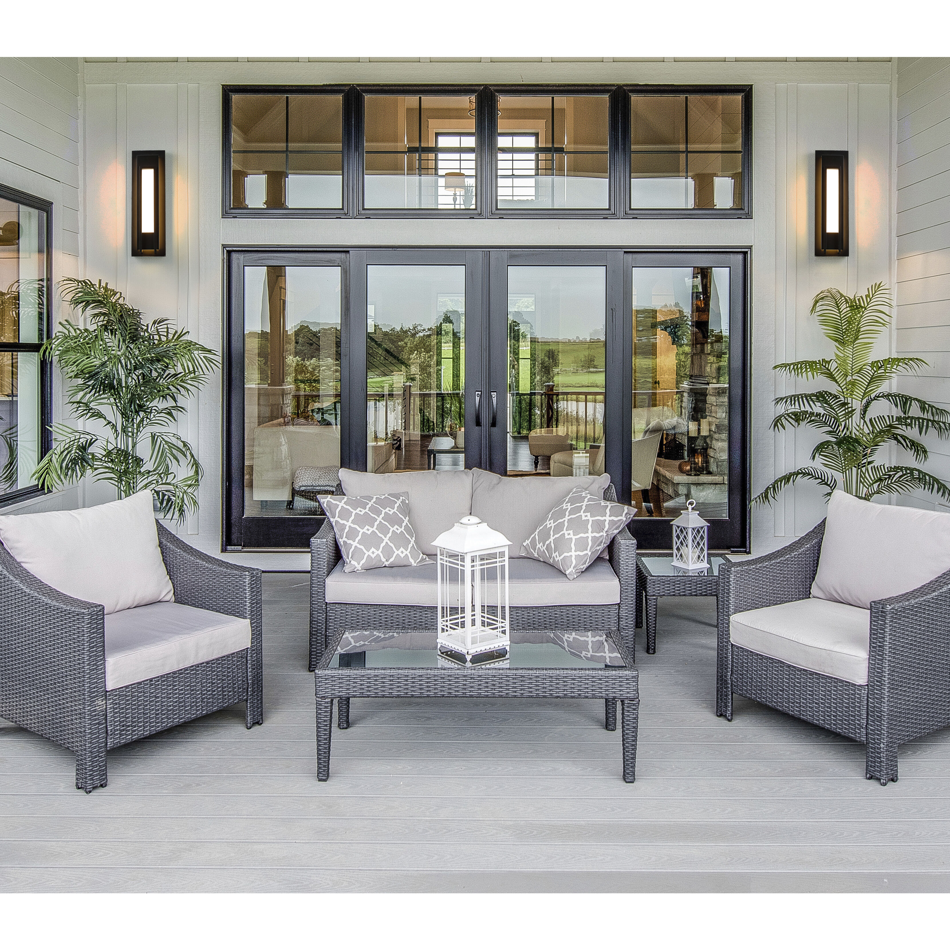 Keaton LED 24 inch Black Outdoor Wall Light