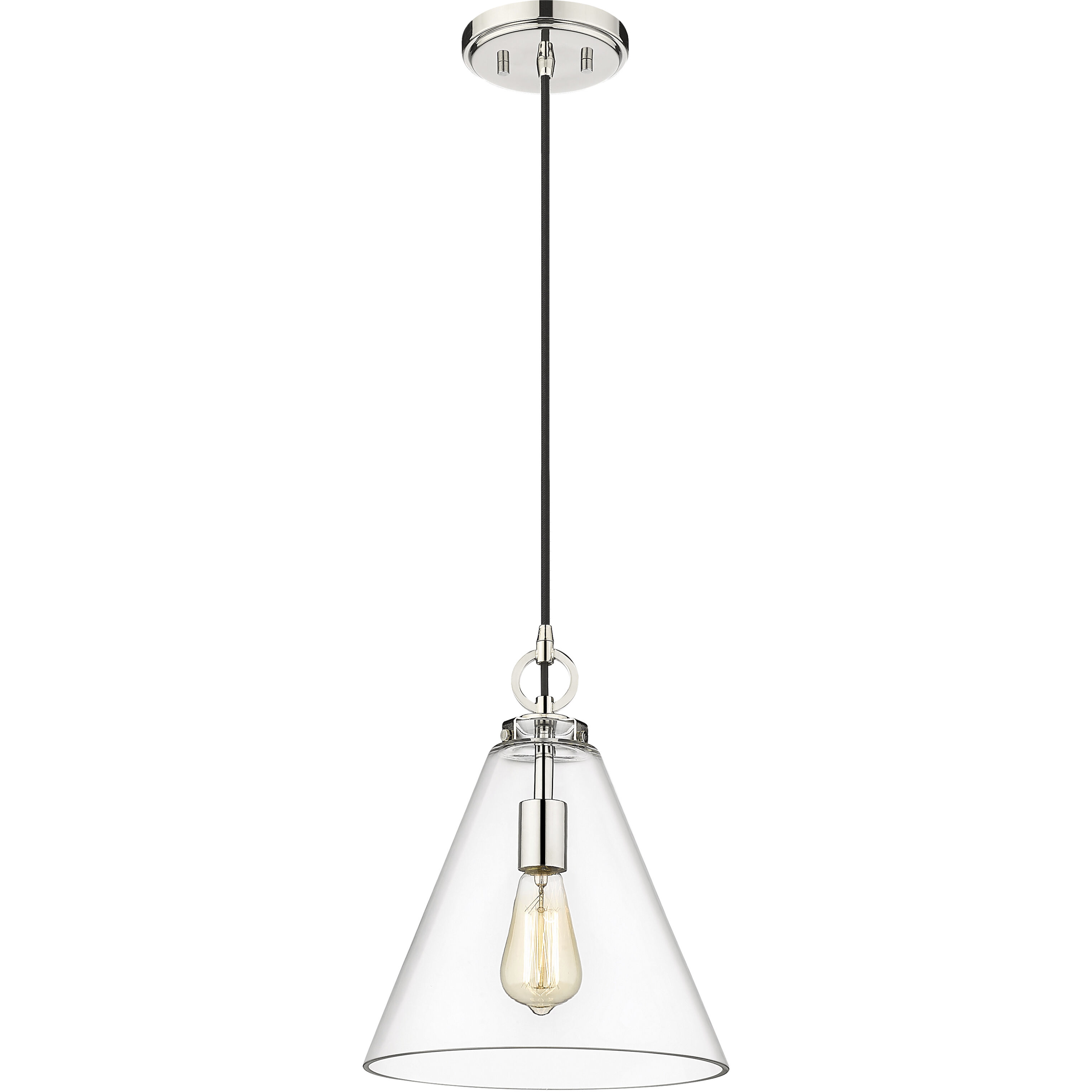 Harper 1 Light 11.5 inch Polished Nickel Pendant Ceiling Light