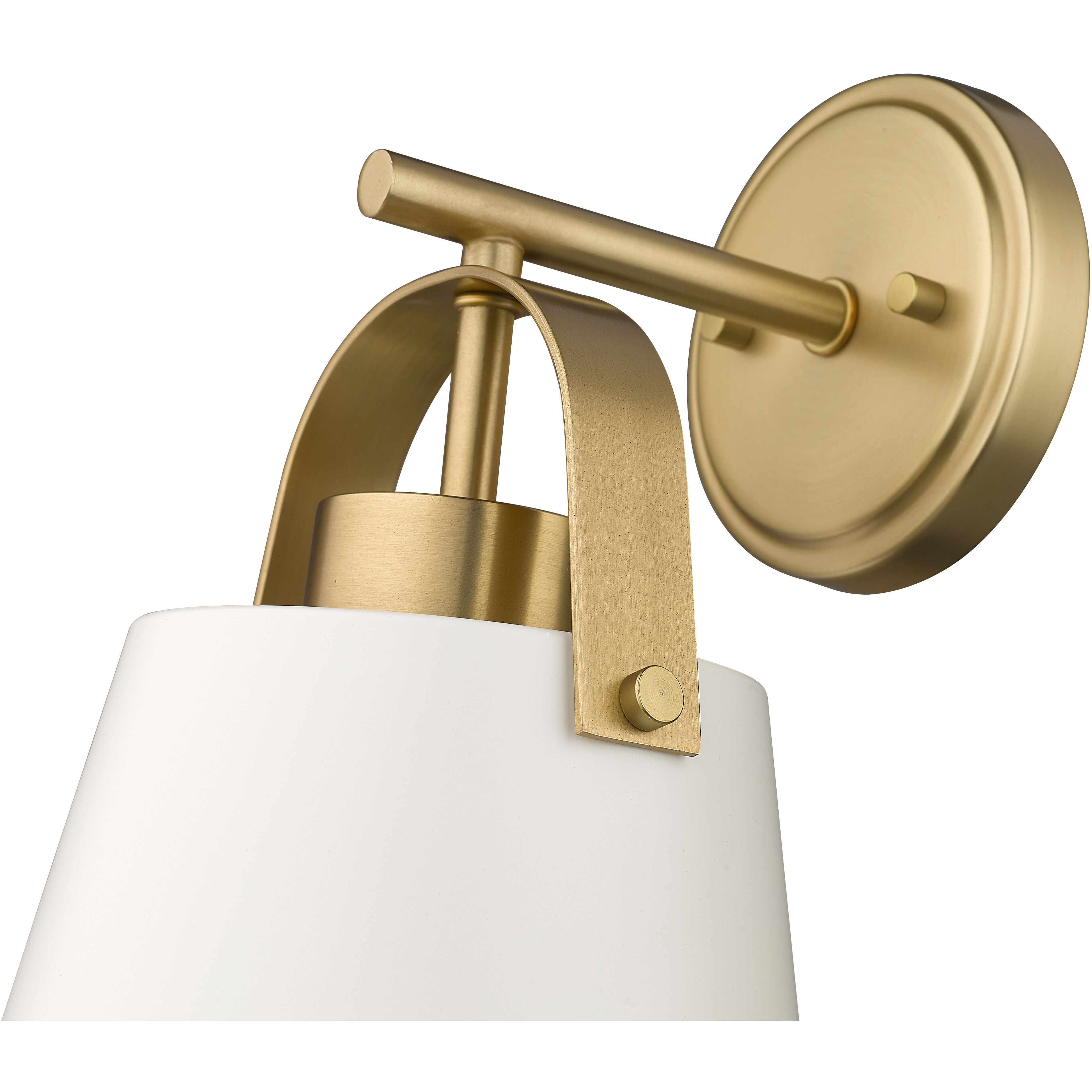 Z-Studio 1 Light 8 inch Matte White and Heritage Brass Wall Sconce Wall Light