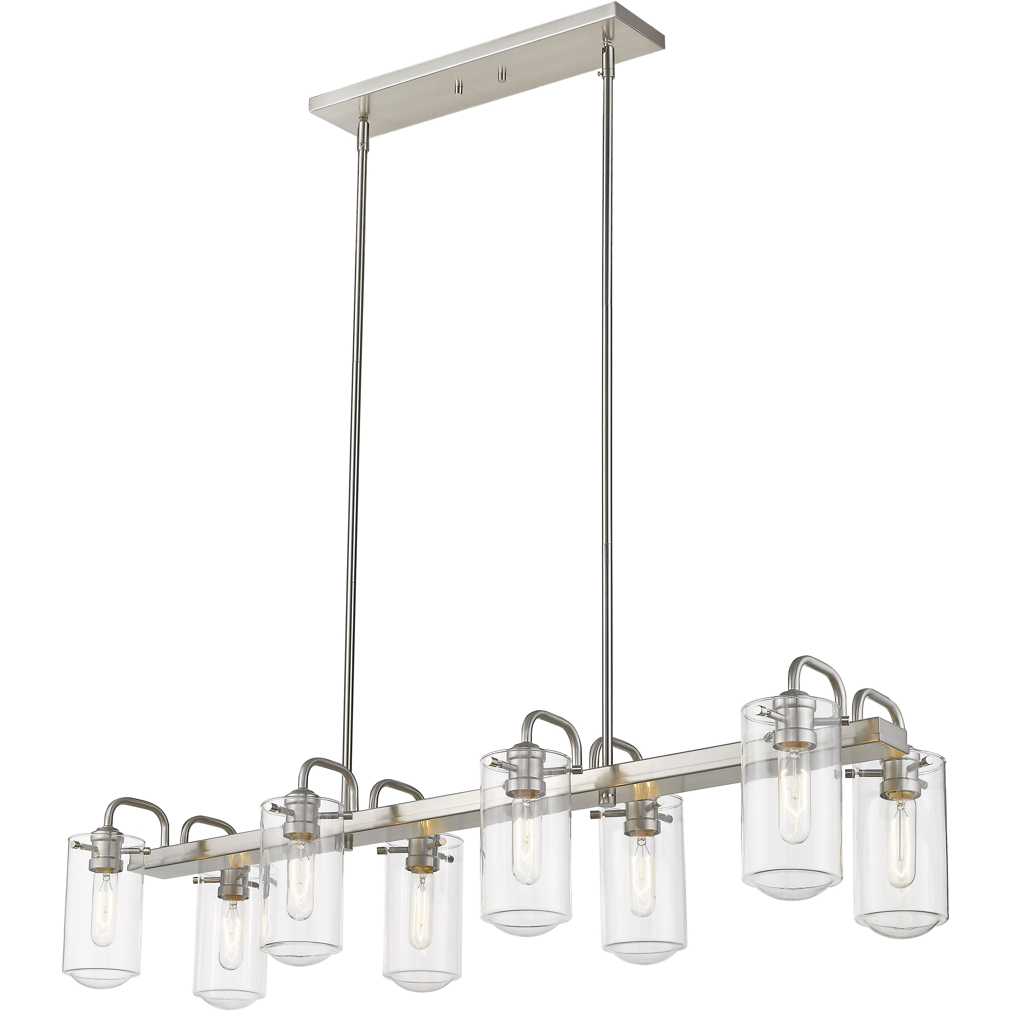 Delaney 8 Light 44 inch Brushed Nickel Linear Chandelier Ceiling Light