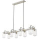 Delaney 8 Light 44 inch Brushed Nickel Linear Chandelier Ceiling Light