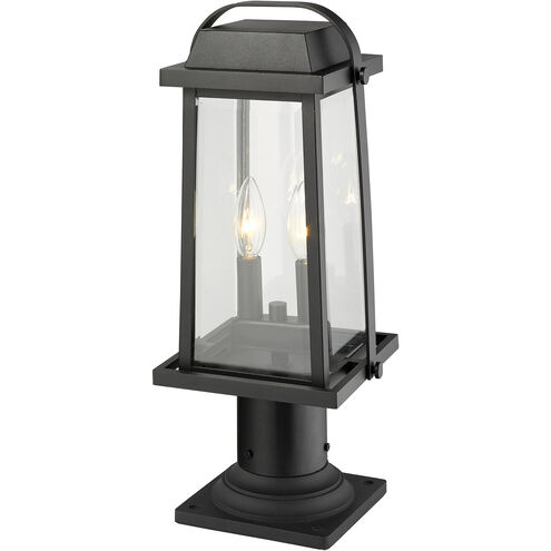 Millworks 2 Light 18.75 inch Black Outdoor Pier Mounted Fixture in 5.25