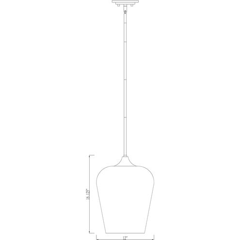 Joliet 1 Light 12 inch Olde Brass Pendant Ceiling Light
