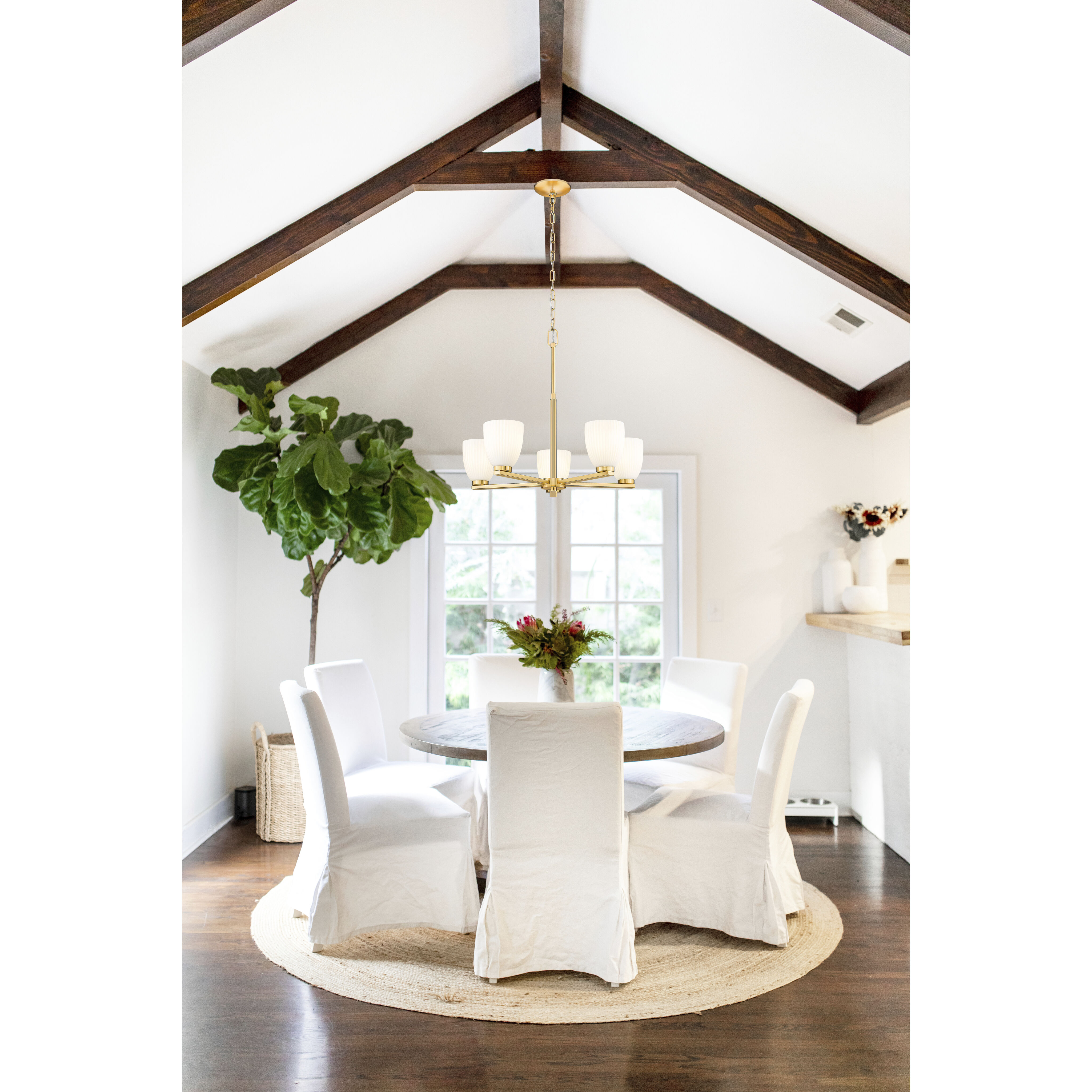 Naya 5 Light 25.25 inch Modern Gold Chandelier Ceiling Light