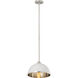 Landry 1 Light 14 inch Matte White and Brushed Nickel Pendant Ceiling Light
