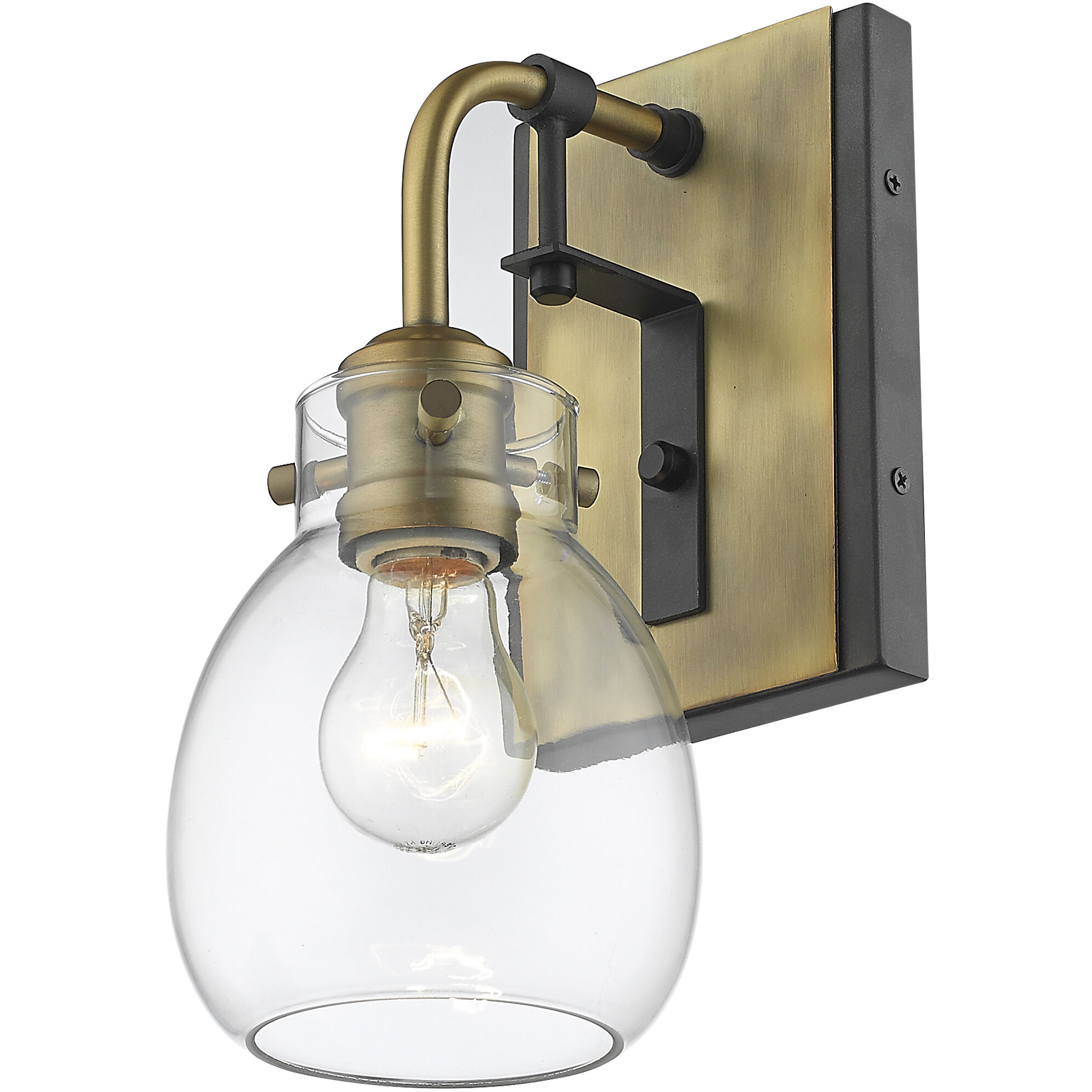 Kraken 1 Light 5.25 inch Matte Black and Olde Brass Wall Sconce Wall Light