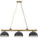 Cordon 3 Light 55.25 inch Heritage Brass Billiard Ceiling Light