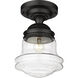 Vaughn 1 Light 10.5 inch Matte Black Flush Mount Ceiling Light