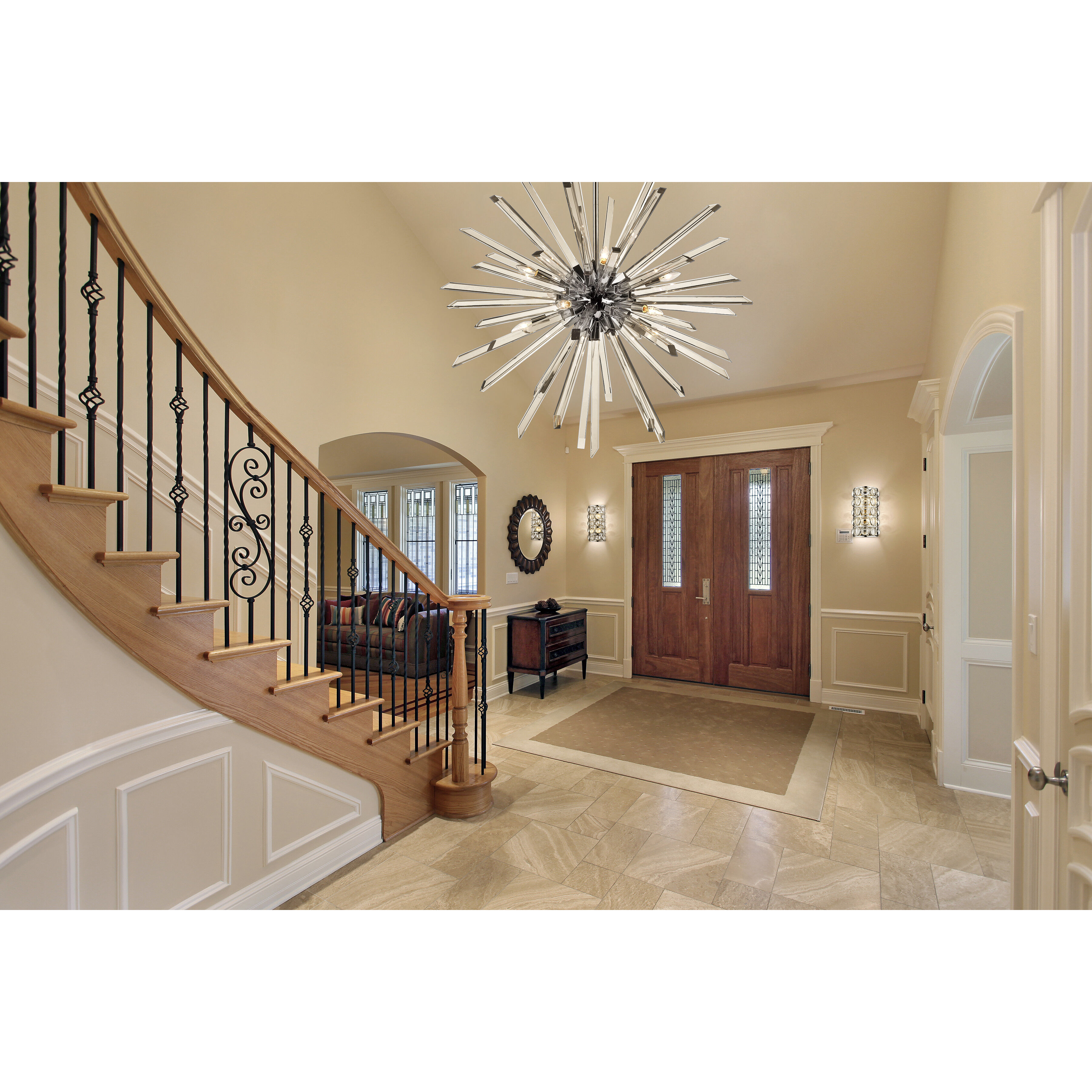 Burst 10 Light 41.5 inch Chrome Chandelier Ceiling Light in 84