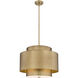 Harlech 3 Light 24.5 inch Rubbed Brass Chandelier Ceiling Light