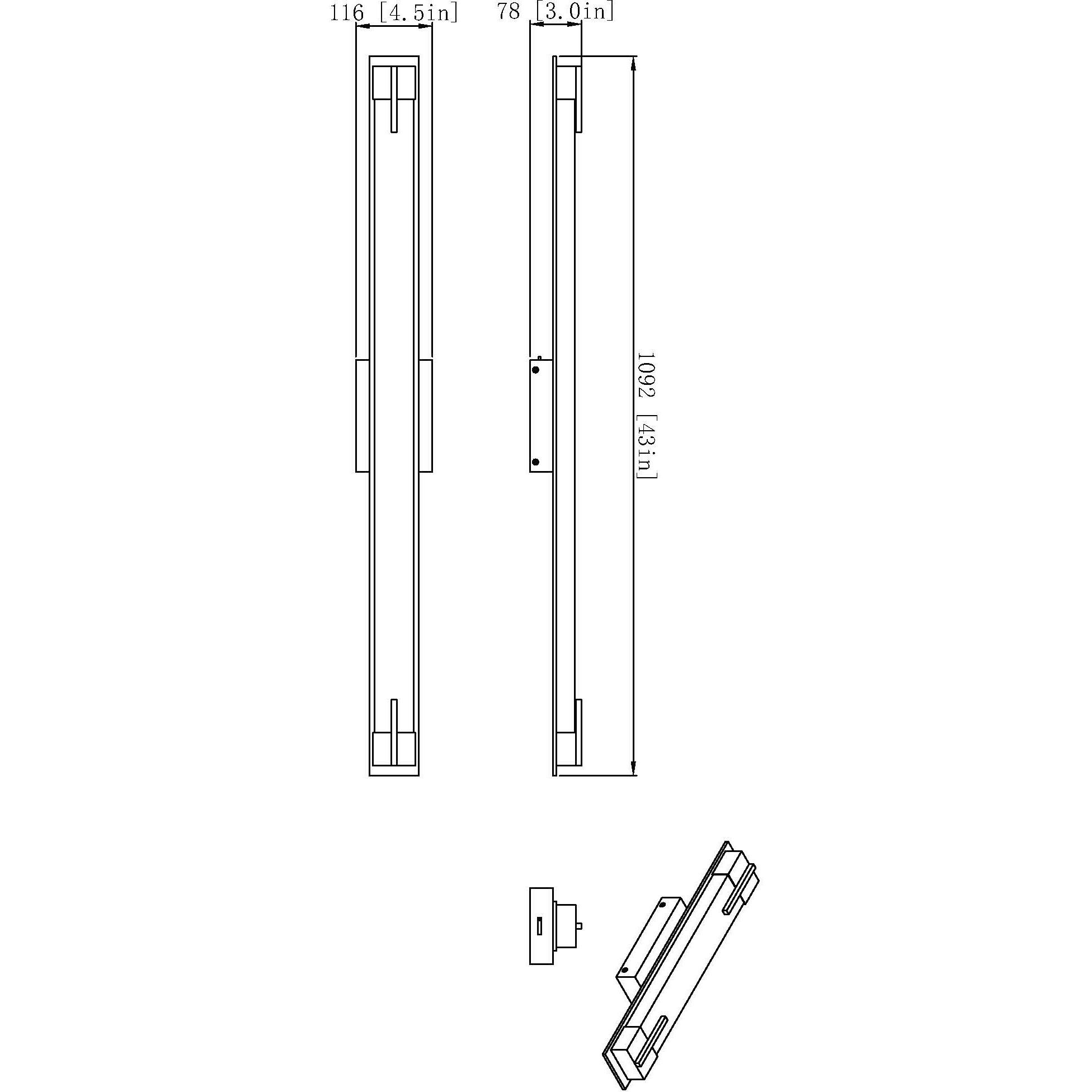 Chase LED 43 inch Modern Gold Bath Vanity Light Wall Light