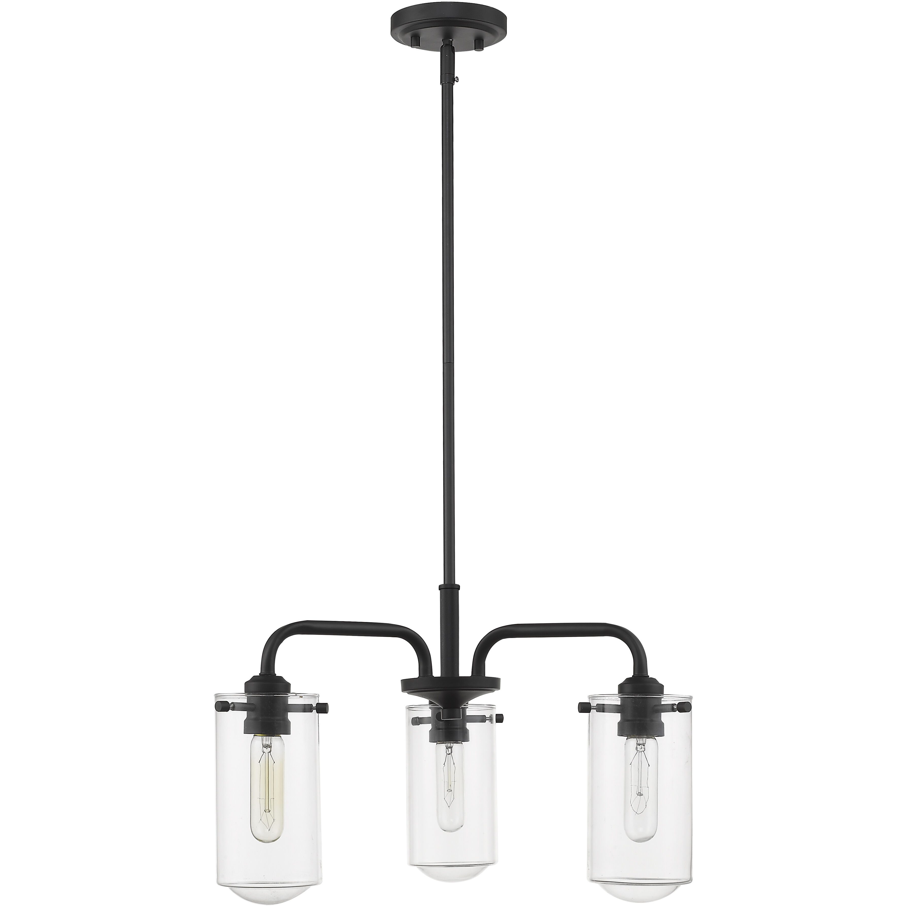 Delaney 3 Light 20 inch Matte Black Chandelier Ceiling Light