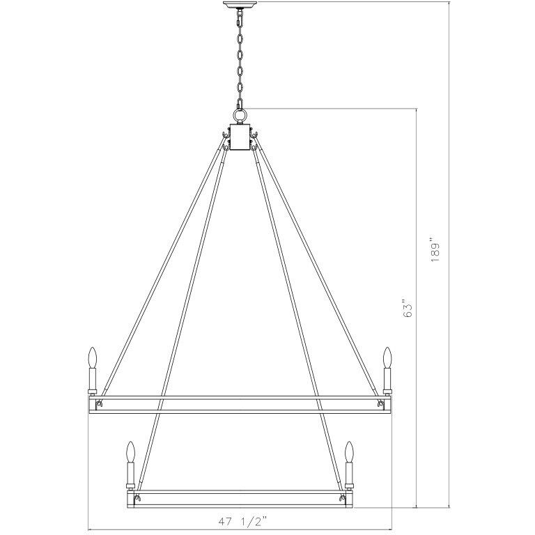 Dennison 20 Light 47.5 inch Matte Black Chandelier Ceiling Light